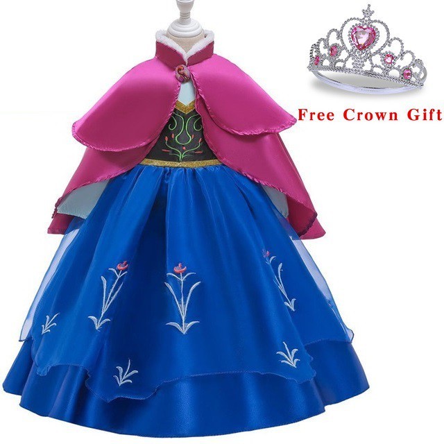 Must Reliable Girls Birthday Idea Frozen Anna alsa Party Dress Cosplay Costume Fancy Princess Kids Gloves Hallowe Have - Image 5