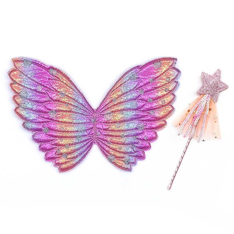 Premium Must Girls Rainbow Tutu Skirt Butterfly Wings Wand Costume Kids CosPlay Party Fairy Dress Up Angel Purpose Du... - Image 4