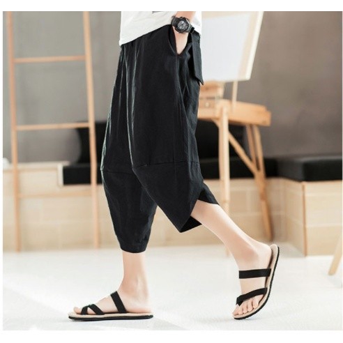 Versatile Must Joggers Pants Male Men Harajuku Harem 2022 Mens Summer Cotton Linen Vintage Chinese Style Sweatpants F... - Image 3