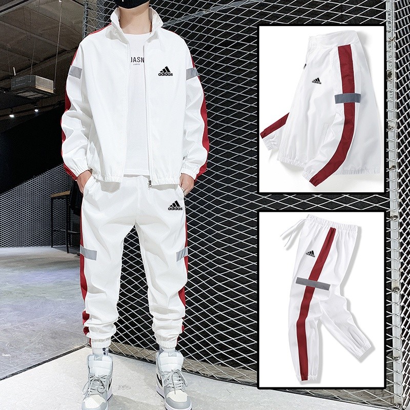 Quality Must Men's long sleeve sports suit Running sportswear reflective stripe Casual Couple - Image 2
