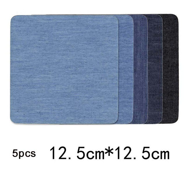 Multi Purpose 5 PCS Denim Patches DIY Iron Elbow Repair Pants Jean Clothing Apparel Sewing Fabric Reliable Essential
