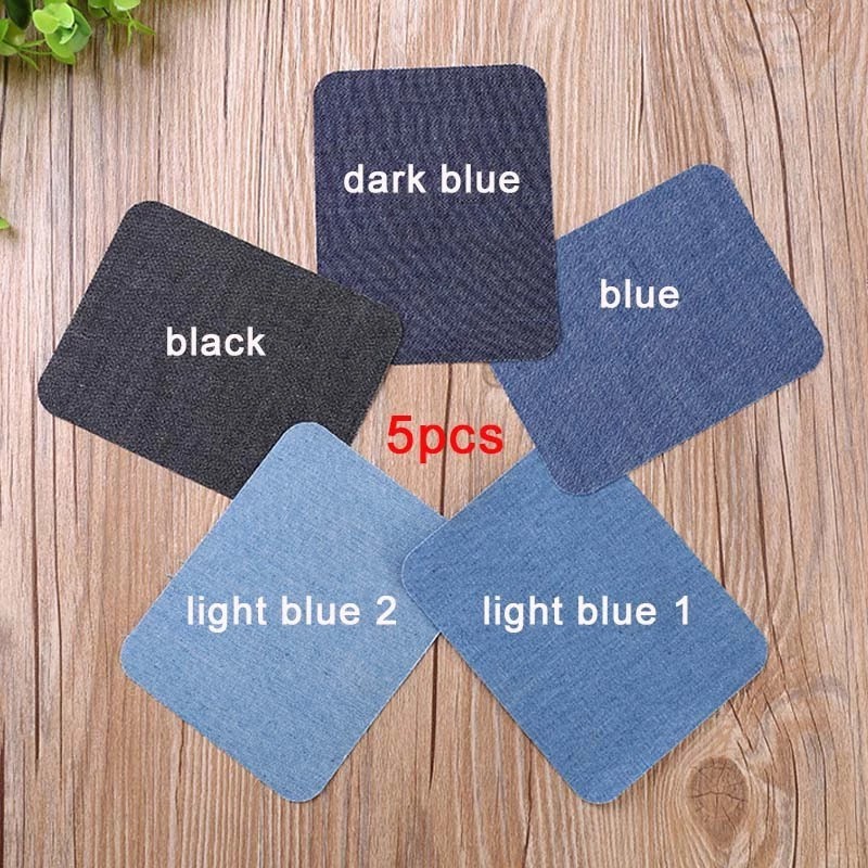 Multi Purpose 5 PCS Denim Patches DIY Iron Elbow Repair Pants Jean Clothing Apparel Sewing Fabric Reliable Essential - Image 2
