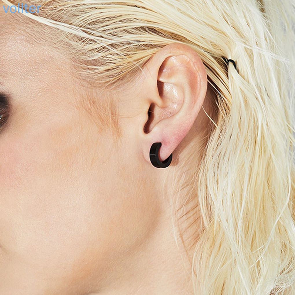 Durable Have 【VOLL】 1x Man Hoop Magnetic Stainless Titanium Ear Clip No Piercing Hole Fake Earring Multi - Image 2