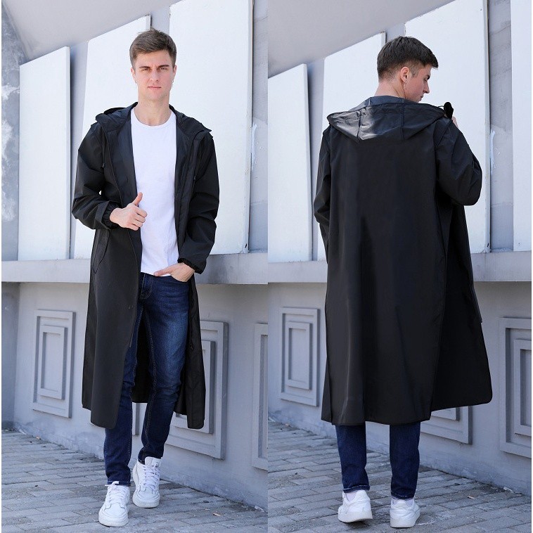 Versatile Purpose Fashionable men's raincoat net red plus size long female adult hiking cycling Cape baju hujan - Image 5