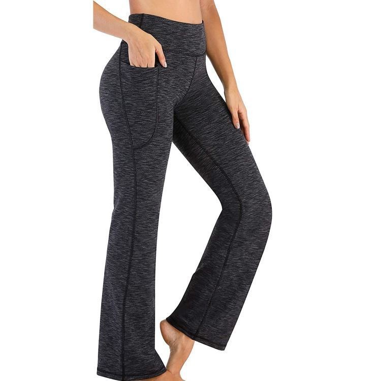 Women's high waist Yoga wide leg pants pocket dance fitness exercise