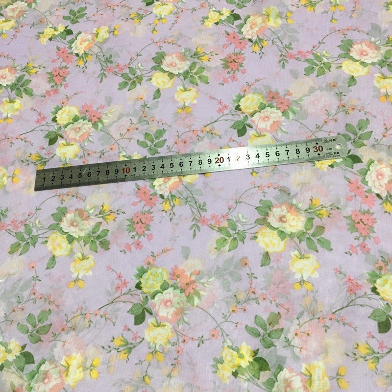 Reliable Quality Chiffon Printed Fabric Costume Hanfu Cool Dress Shirt Floral Slightly Transparent Clothing - Image 4