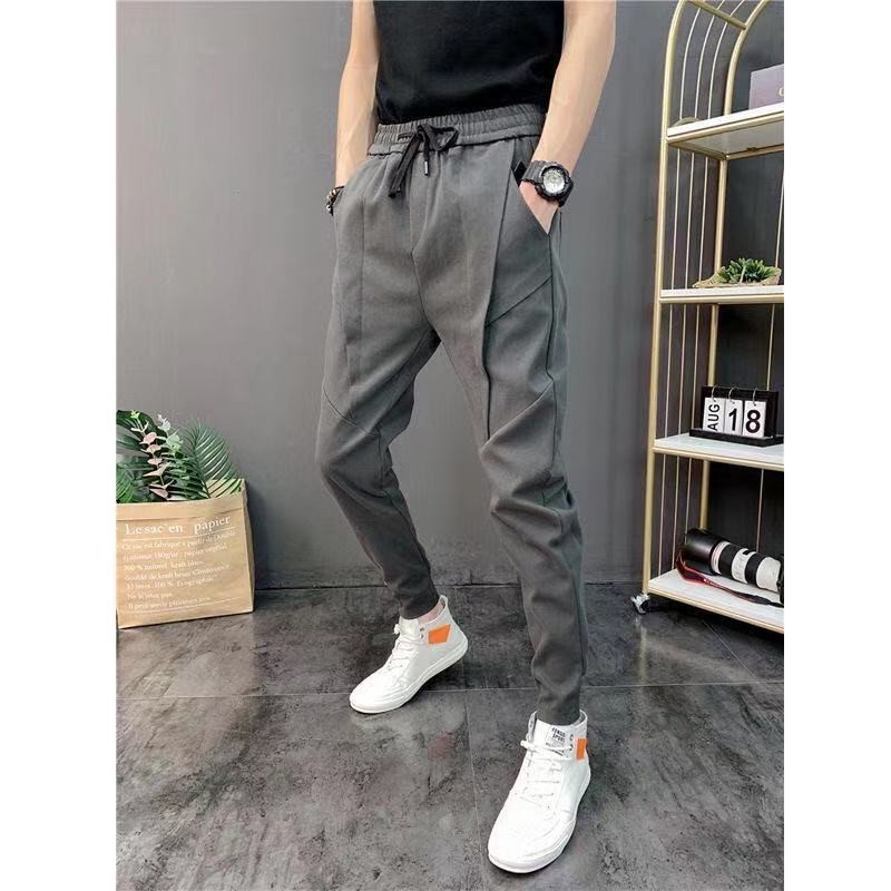 Multi Versatile 裤子男社会精神小伙束脚裤潮流哈伦九分小脚休闲裤男 Pants men's loose plus size ... - Image 4