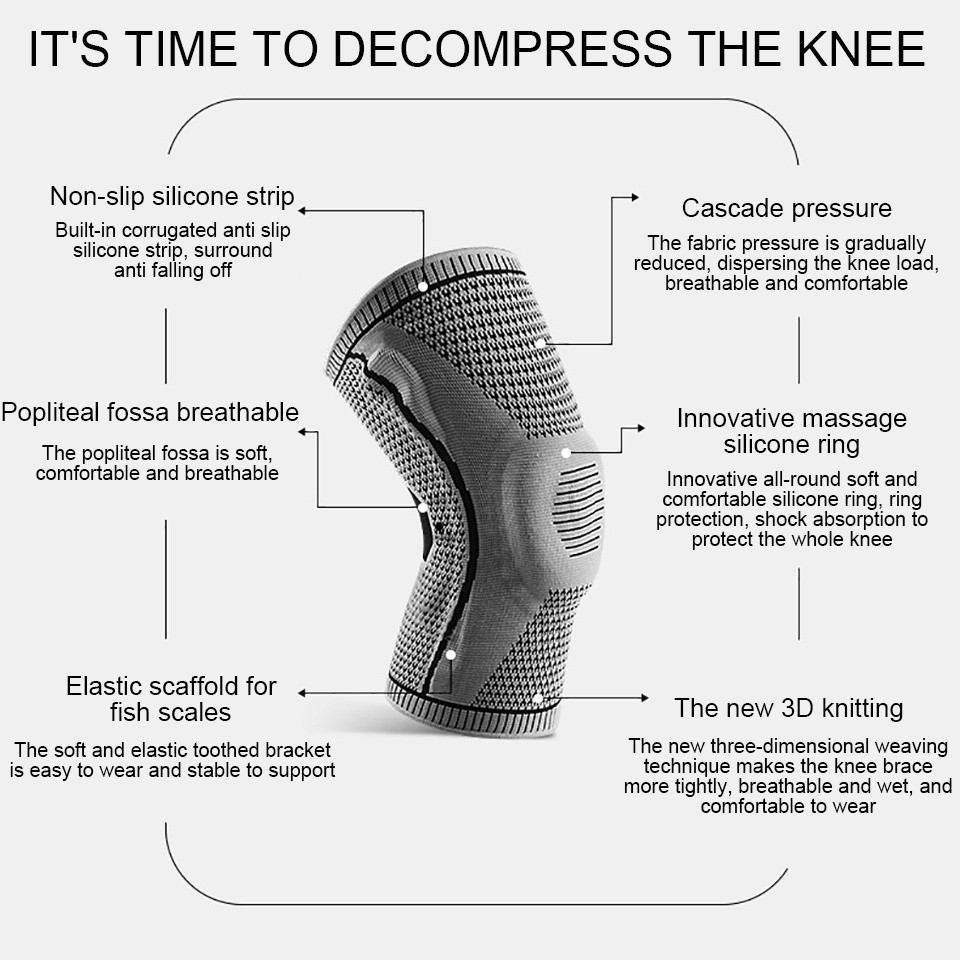 Essential Durable 1PC Silicone Knee Brace Patella Medial Support Protector Pads Sports Leg Warmer Guard Join - Image 4