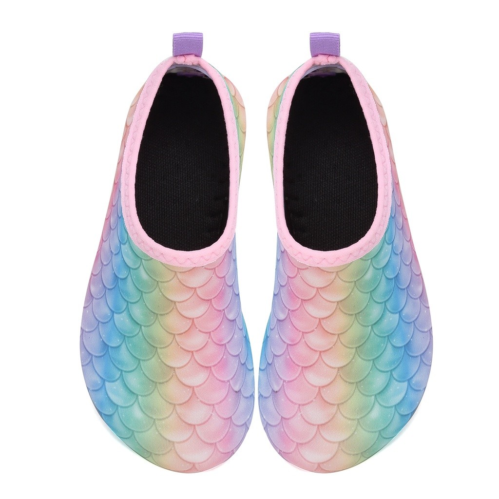 Running Breathable WateLves Ranbow Fish Scale Water Shoes Boys Girls Kid's Quick-Dry Non-Slip Barefoot Aqua Socks Bea... - Image 4