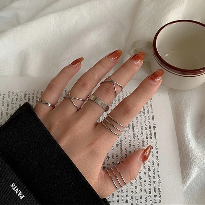 Durable Must 6Pcs/Set Fashion Simple Metal Punk Finger Knuckle Rings Women Men / Ladies Minimalist Geometric Alloy Se... - Image 2