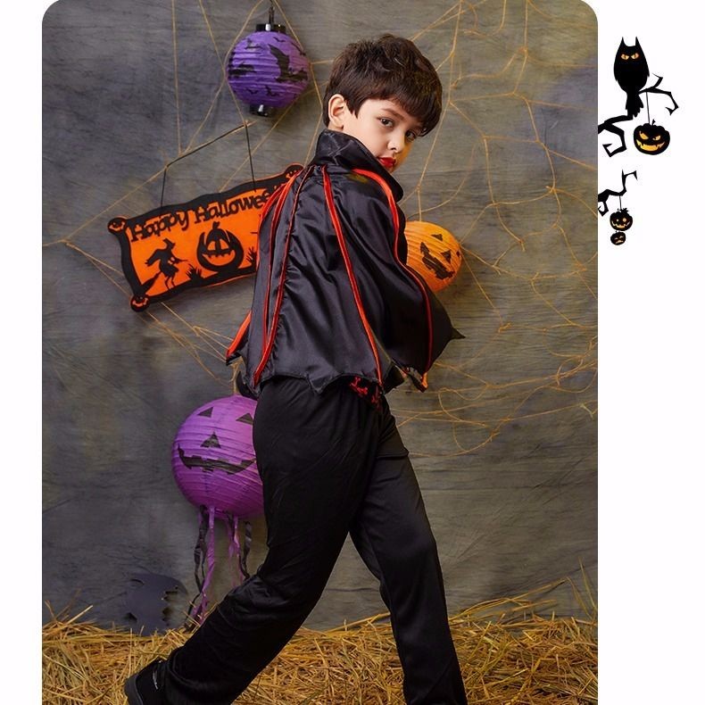 Premium Must Kids Halloween Costume Boy Girl Vampire Witch Performance Party Set Clothing Baju Budak Perempuan Dresse... - Image 4