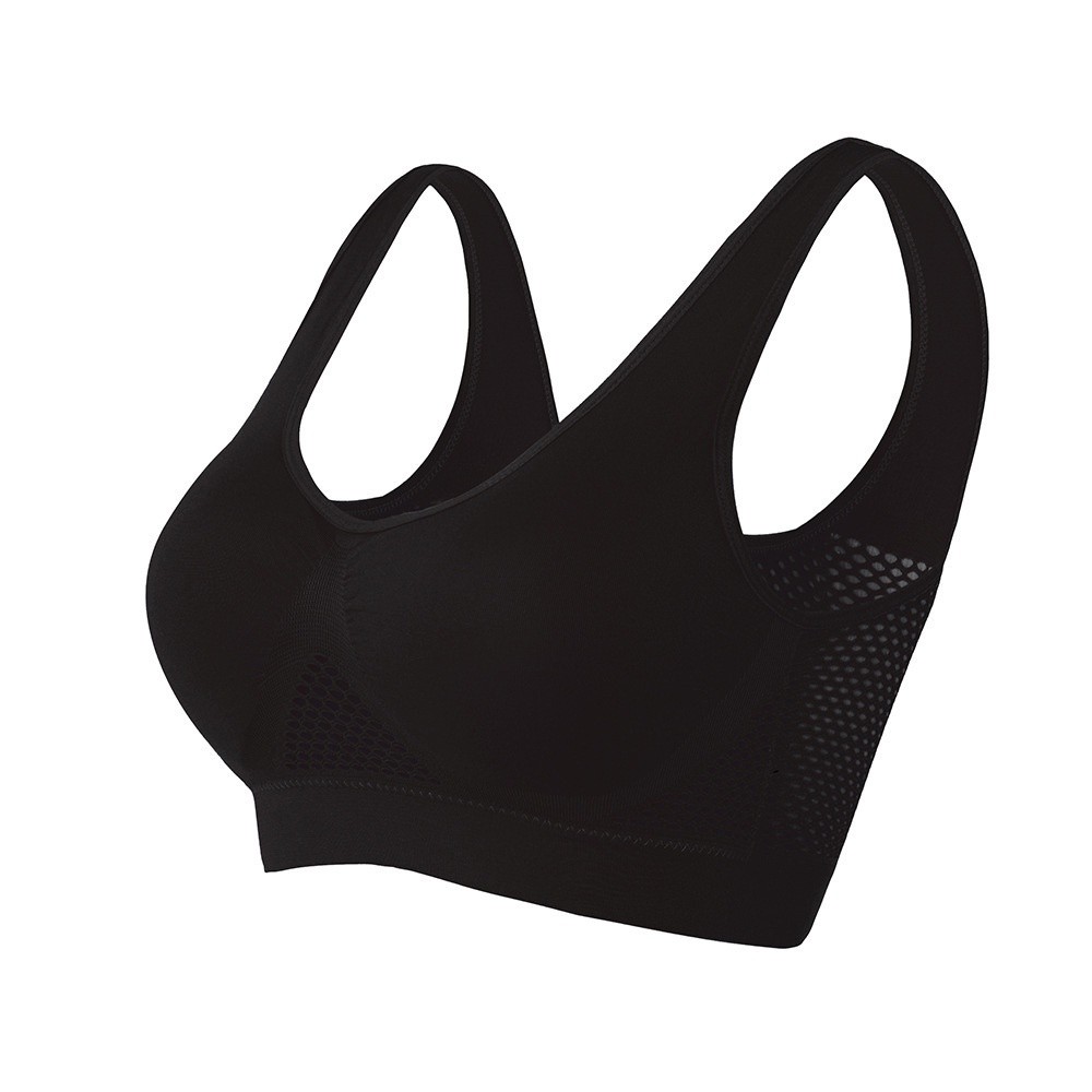 Premium Have 【】 sport bra plus size wireless sports plussize hollow mesh vest type no steel ring yoga breathable - Image 4