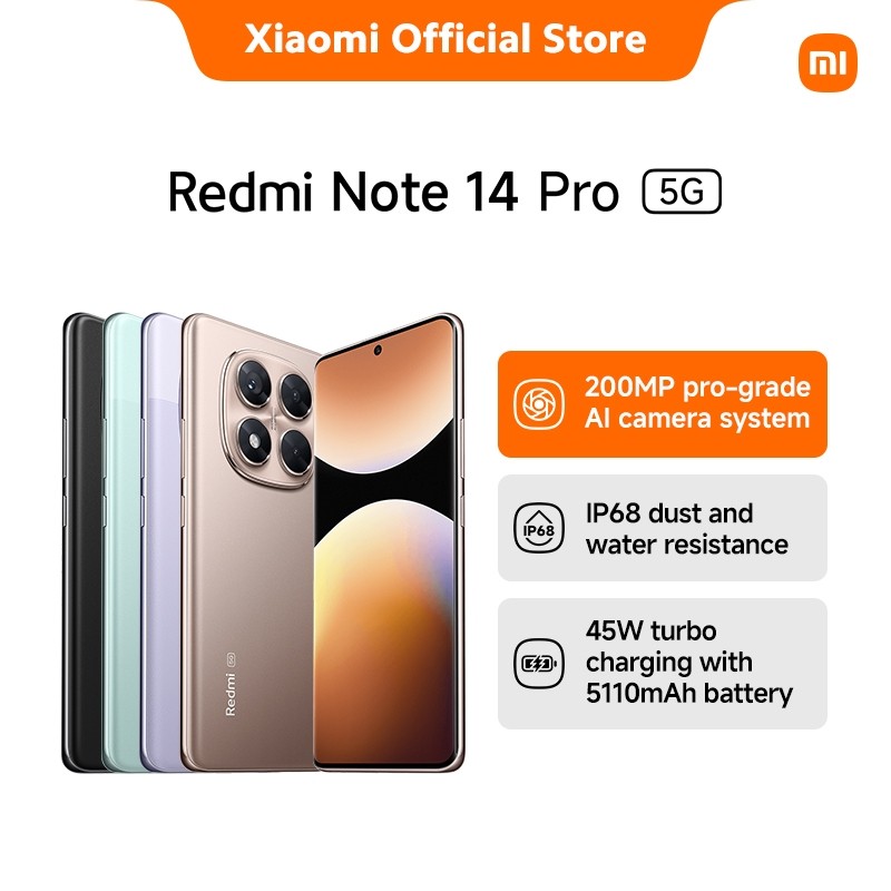 Xiaomi Redmi Note 14 Pro 5G 200MP AI Camera/5110mAh battery/MTK 7300-Ultra/IP68/smartphone