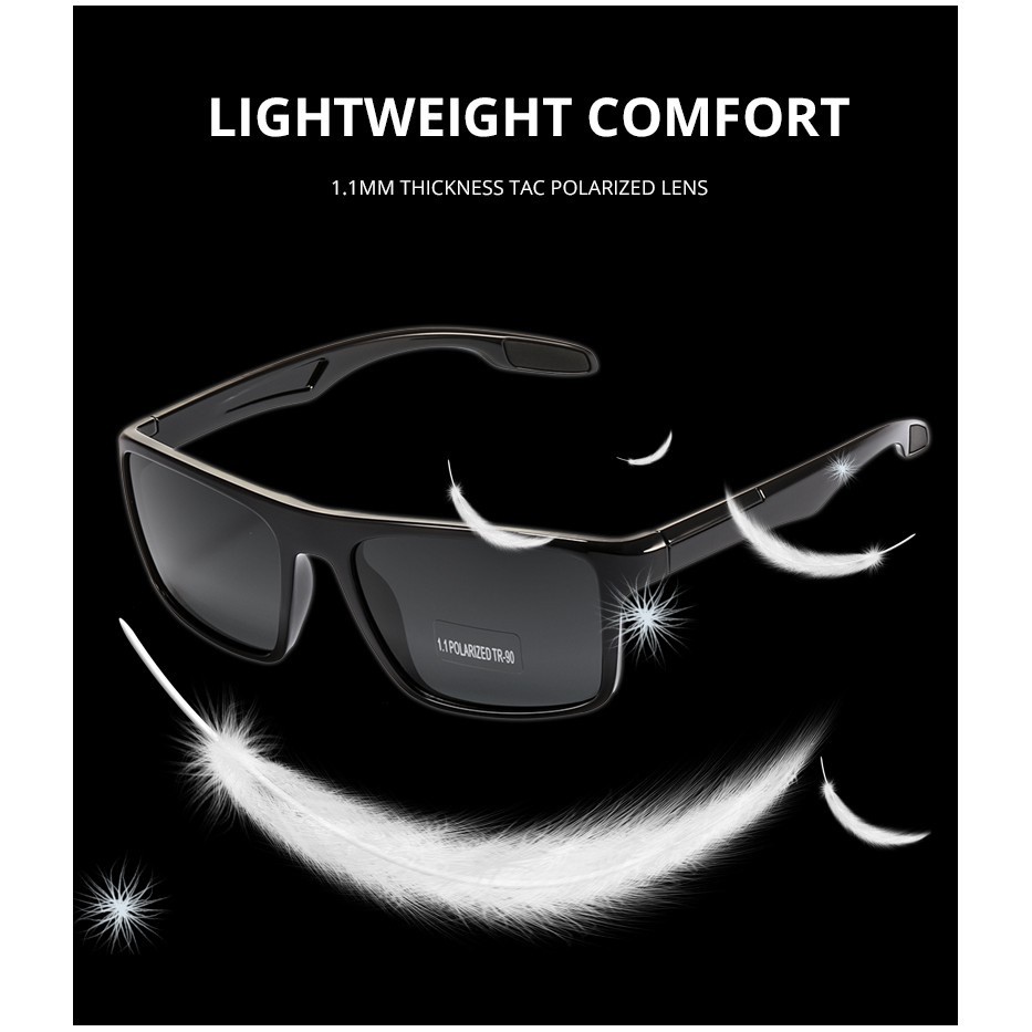 Must Multi KDEAM Ultra Light TR90 Sports Sunglasses Men Women Polarized TAC 1.1mm Thickness Lens Driving Sun Glasses - Image 4