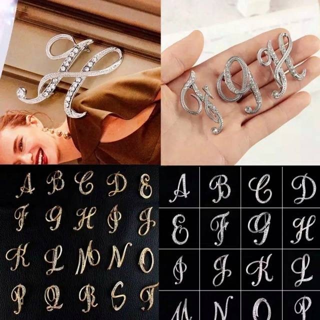 Premium Quality Bros huruf gold silver / jilbab kutubaru tuspin Inisal Hijab Dada B Versatile - Image 2