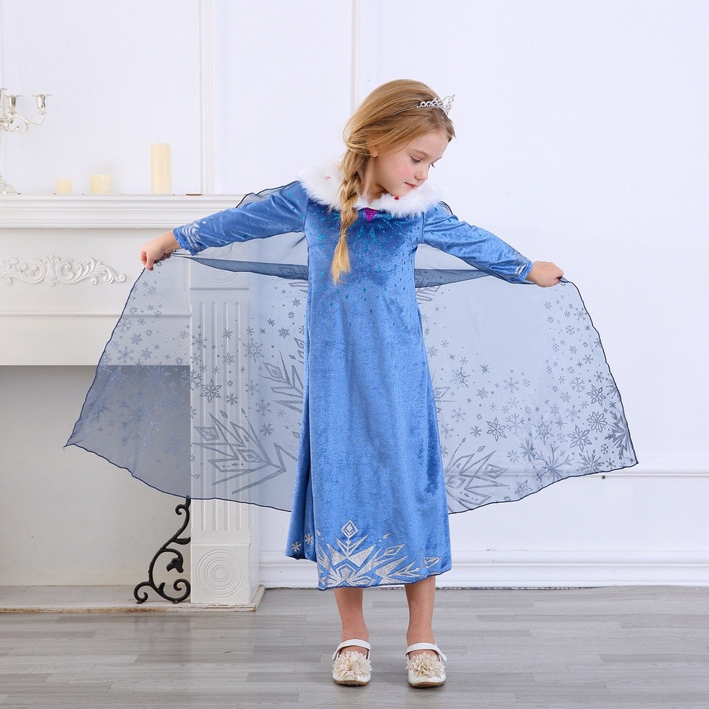 Essential Must Frozen 2 Elsa Dress Disney Princess Cosplay Costume Kids Christmas Gift Up Have Durable - Image 5