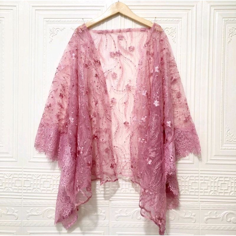 Versatile Quality outer cardigan kebaya bridesmaid baju kondangan tille mix brokat renda - Image 5