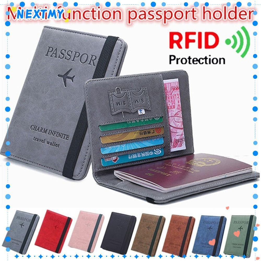 NEXTMY Multi-function Passport Holder Ultra-thin RFID Wallet Portable Credit Card Leather Document Package Travel Cover 