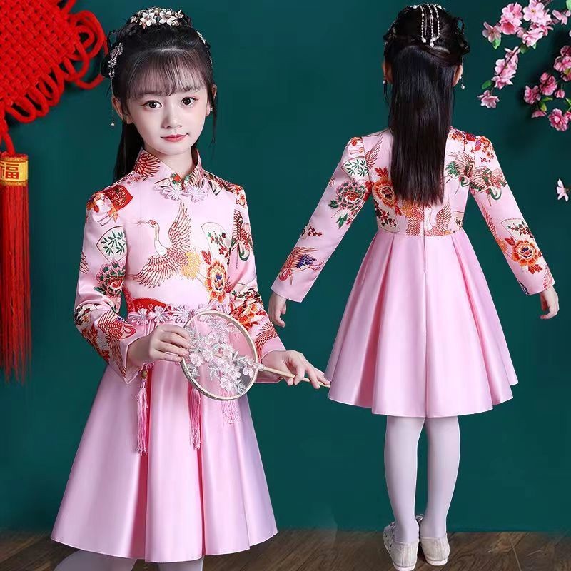 Multi Premium Girls Dress Hanfu Dresses Long Sleeve Kids Princess Chinese Lunar New Year Clothes Fashion Embroidered ... - Image 5