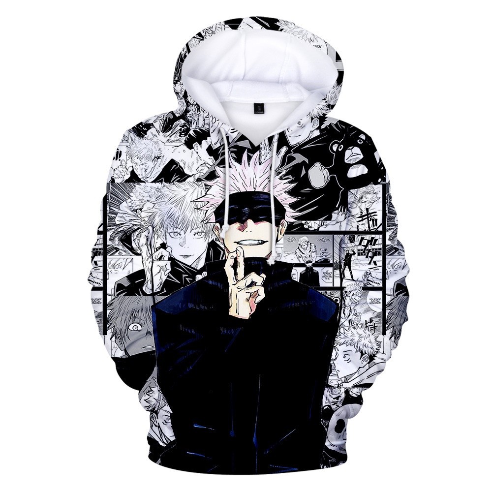 Essential Versatile Hot Anime jujutsu kaisen Gojo Satoru 3D Printed Hoodie Jacket Unisex Outwear Plush - Image 4