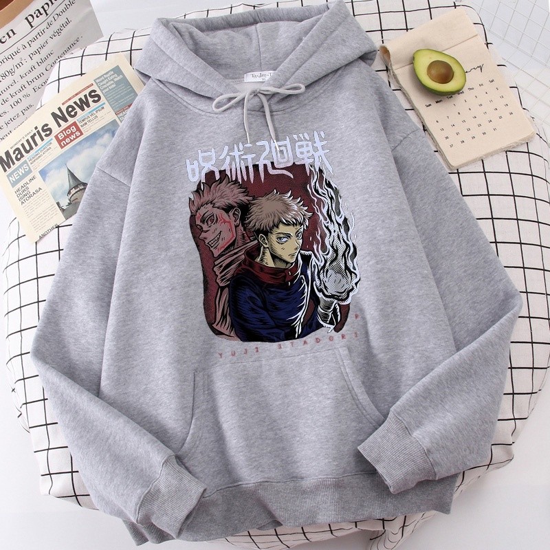 Have Multi Unisex Japanese Anime Jujutsu Kaisen Hoodies Men Yuji Itadori Cartoon Sweatshirts Kawaii Gojo Satoru Graph... - Image 5