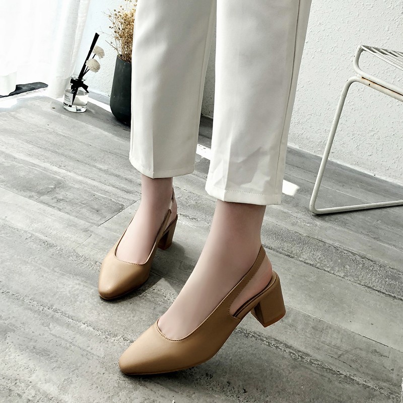MAY Retro High Heels Soft Square Toe Women Shoes - Ainna