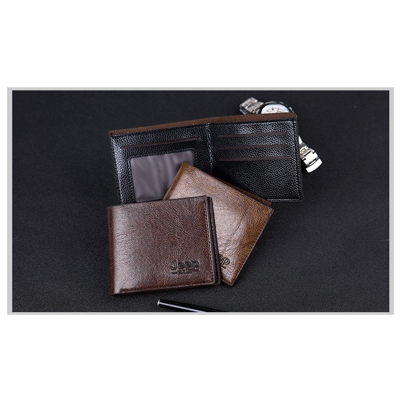 Gift Trendy JEEP Wallet Fot Men Casual Leather Short Wallets Dompet - Image 3