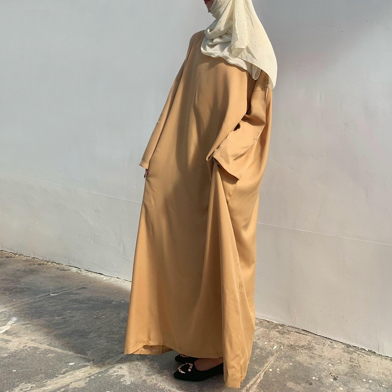 Durable Reliable PERTY Women Fashion Abaya Muslim Dress Plain Jubah Long Sleeve Elegant loose Dresses Essential - Image 5
