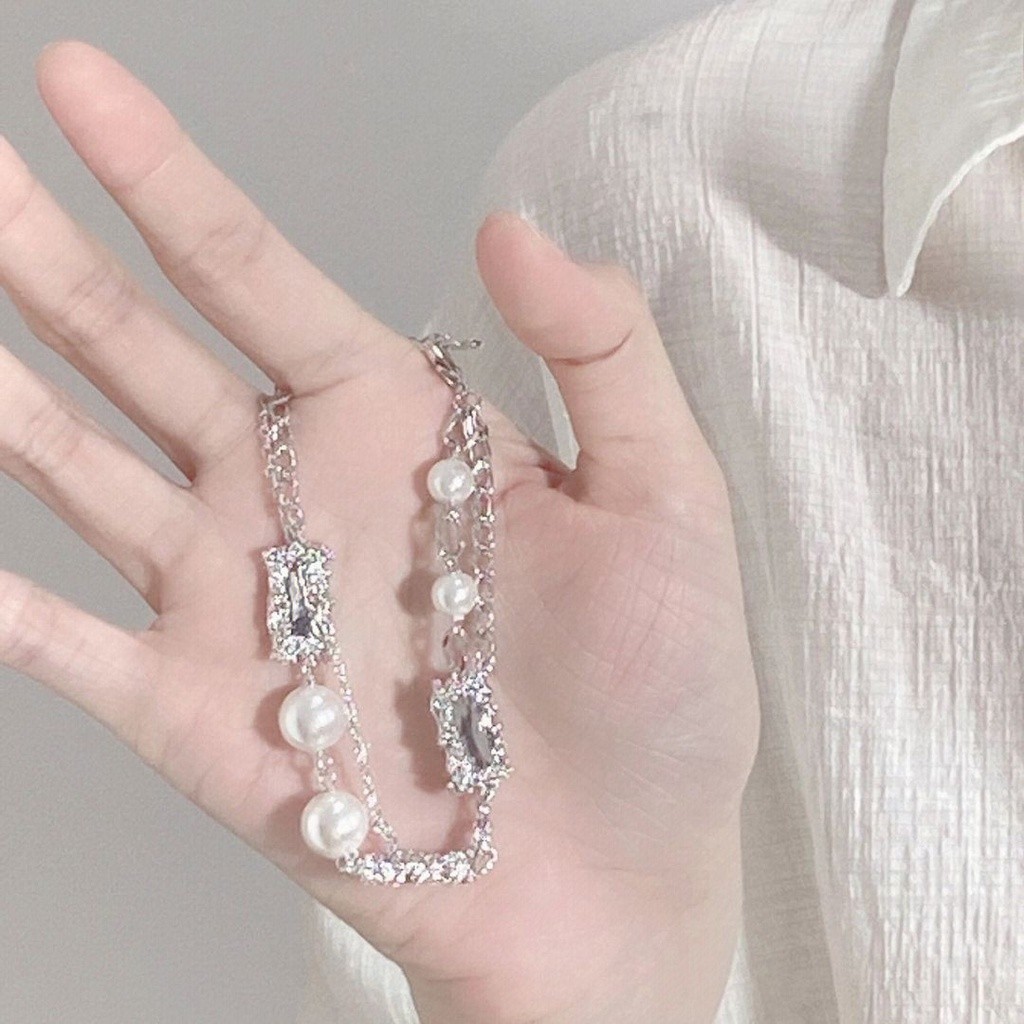 Premium Durable Star New Chinese Moonlight Blue Bamboo Knot Moon Pearl Beaded Bracelet Small Design Sense of Ethnic S... - Image 2