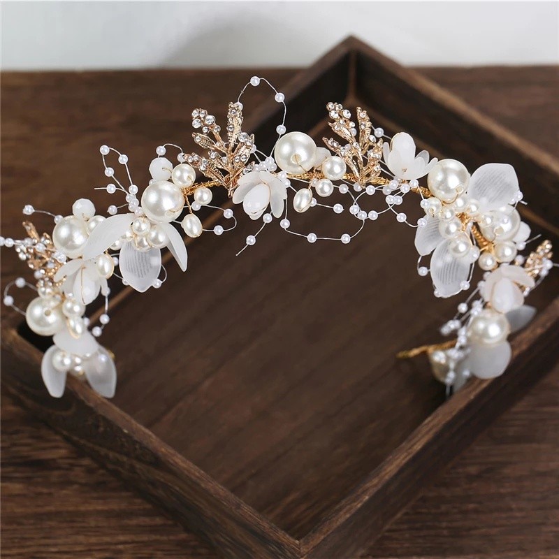 Essential Versatile Girl Fashion Pearl Flower Headband Crown Hair Accessories / Bridal Romantic Wedding Handmade Adju... - Image 5