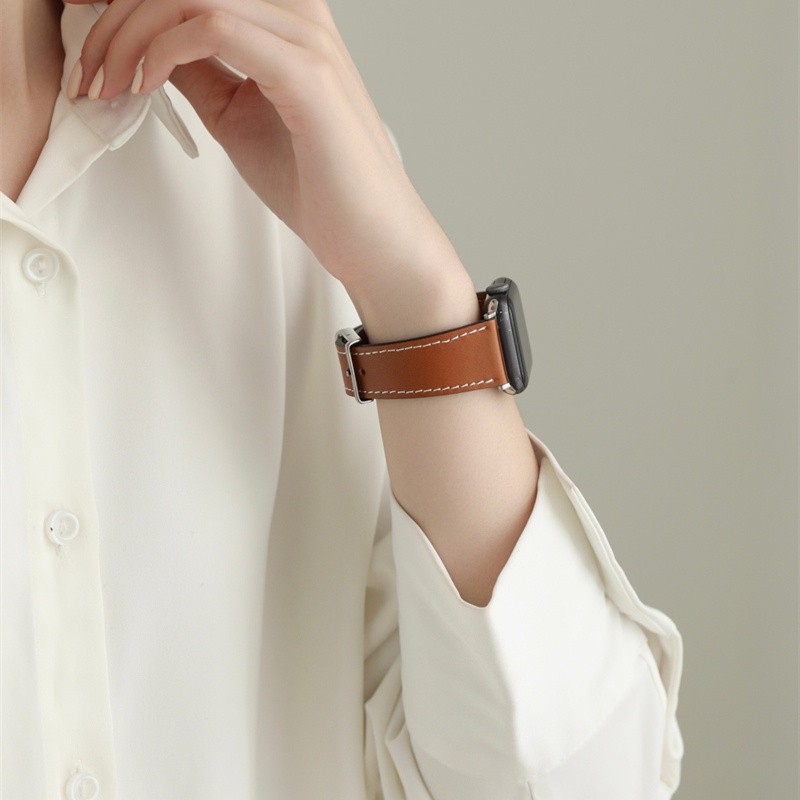 Outdoor Fashion Starlight Color Leather Watch Strap Ultra Series 8 7 6 SE 5 4 3 2 45mm 41mm 42mm 44mm 40mm Luxury iWa... - Image 2