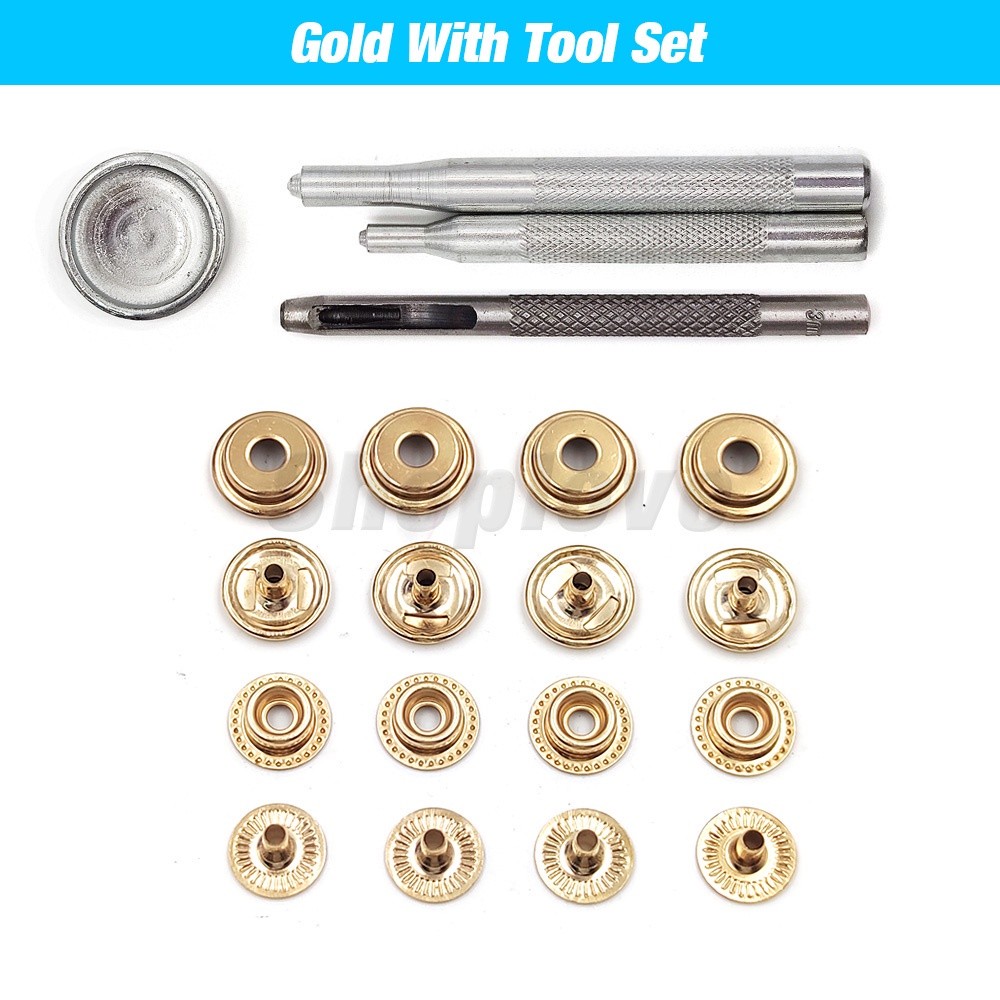 K Duty 35-50 Sets 12.5/15/17/20mm Fastener Snap Press Stud Sewing Rivets Button Marine Boat Canvas Punching Set Tool - Image 2