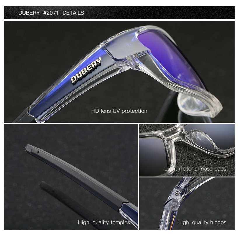 Must Reliable DUBERY Polarized Sunglasses Men Design Rectangle Mirror Sport Luxury Vinta Premium Purpose - Image 2