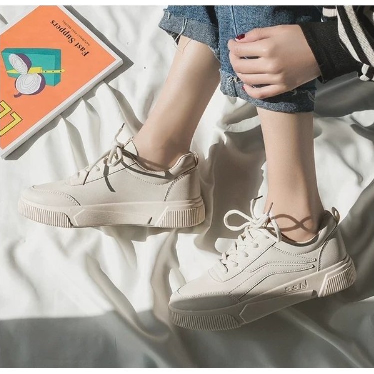 MAY INS Small White Sneakers Simple Design Breathable Women Shoes - Ainna