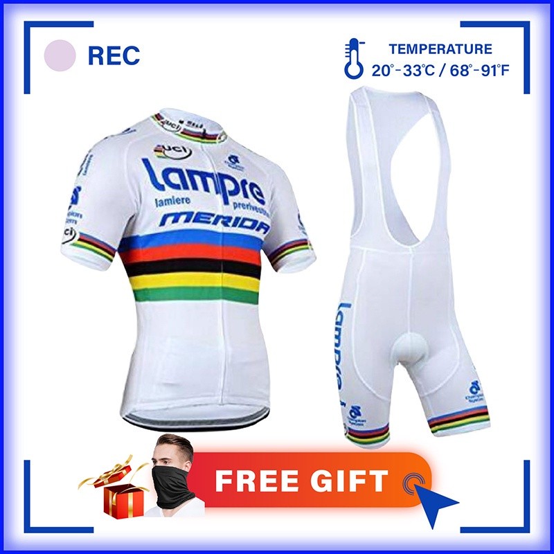 Premium Versatile 【】Lampre Cycling Set Breathable Short Sleeve Mountain Bike Jersey Road Bicycle Pants Voucher - Image 5