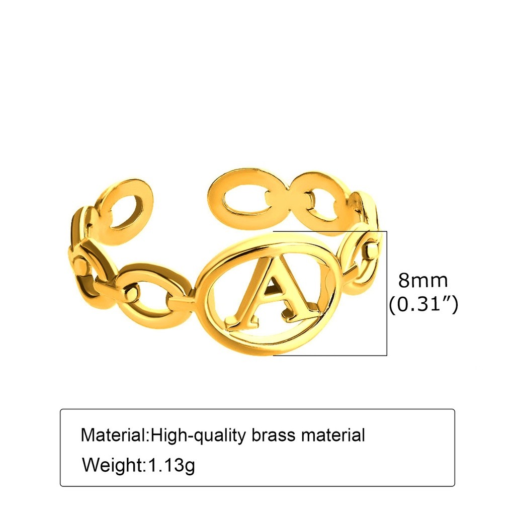 Essential Multi Vnox A-Z Initial Alphabet Knuckle Chain Rings