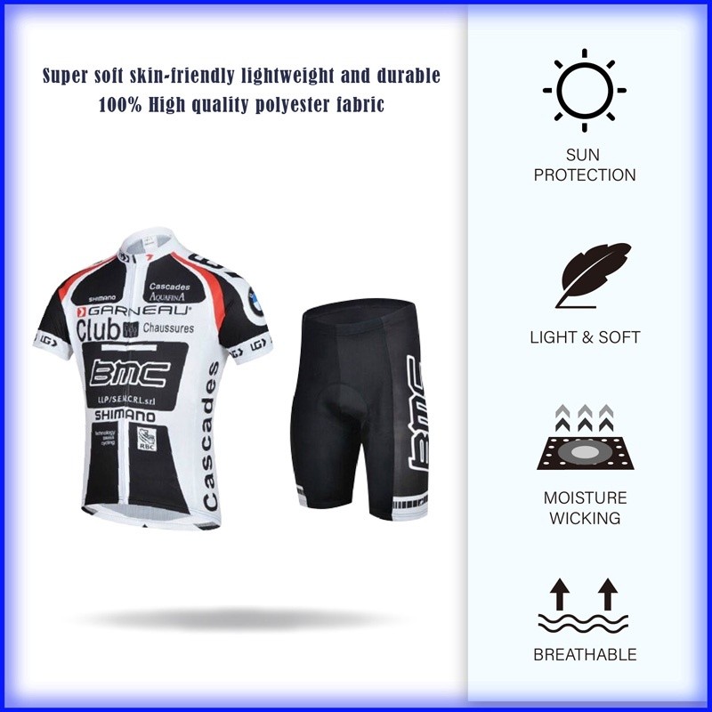 【】BMC road bike cycling jersey Baju Team Basikal short sleeve Jersey/Pants Men - Voucher