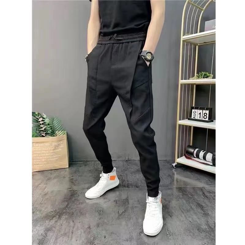 Multi Versatile 裤子男社会精神小伙束脚裤潮流哈伦九分小脚休闲裤男 Pants men's loose plus size ... - Image 3