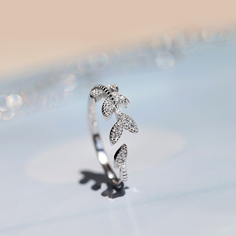 Premium Reliable Ring Store Silver tree leaf female open tail tide joint knuckle index finger Must - Image 5