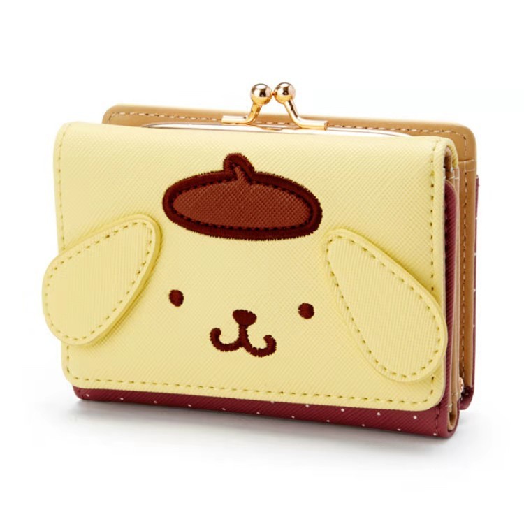 New Style Pu Ladies Casual Short Wallet Mld Purin Dog Cinnamoroll Shape Zipper Buckle Card Wallet Wallet