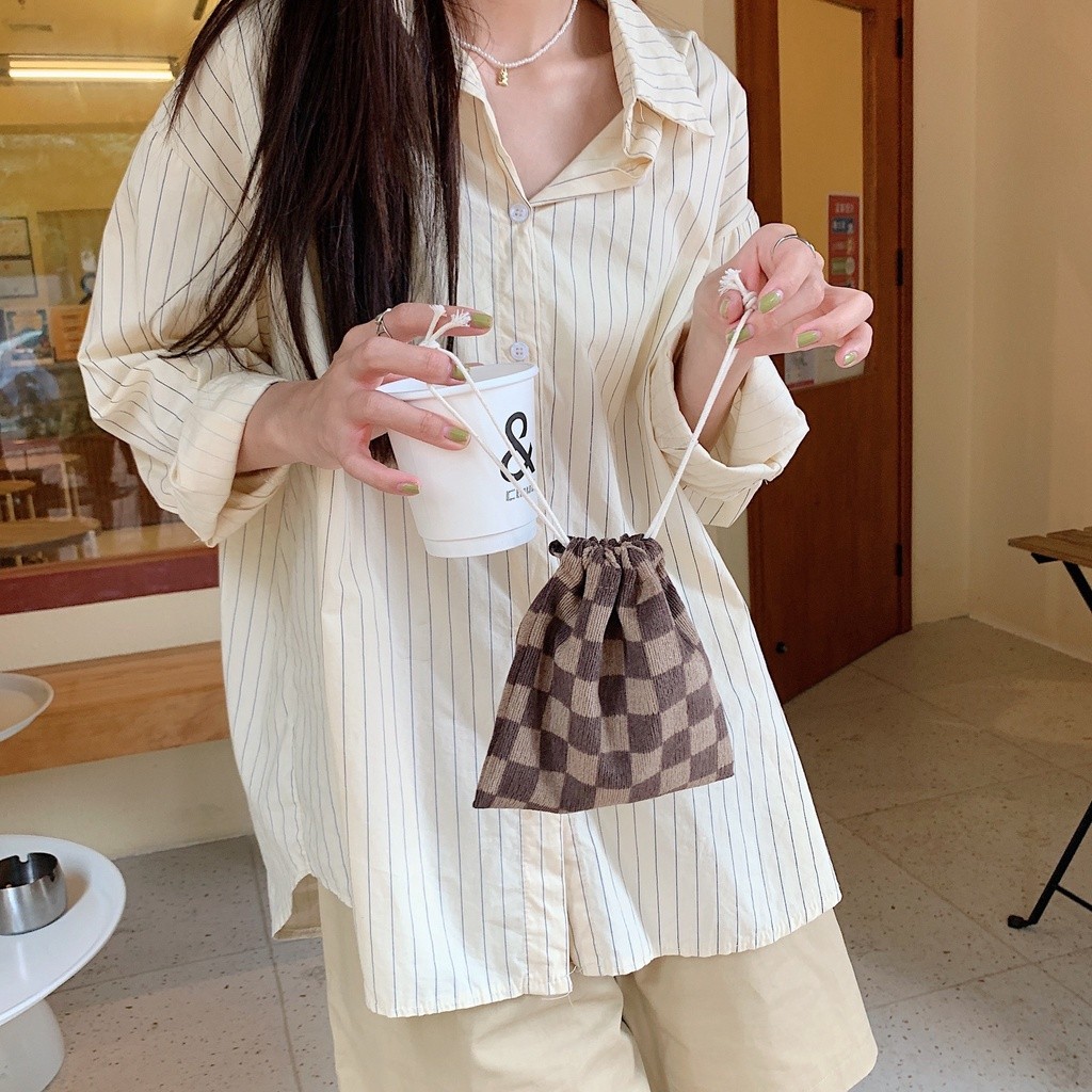 Daily Outdoor 25132 Drawstring Pocket Cute Hand Carrying Small Canvas Bag Female Student Finishing Gift Sundries Stor... - Image 2