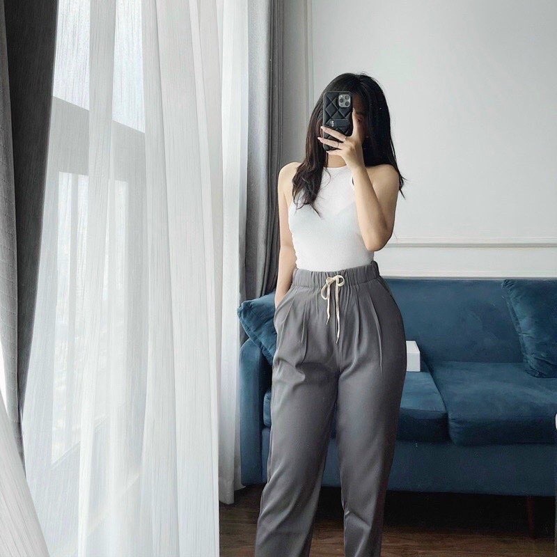 Women's baggy pants with elastic waist super hot | 女士宽松裤, 松紧腰部超热