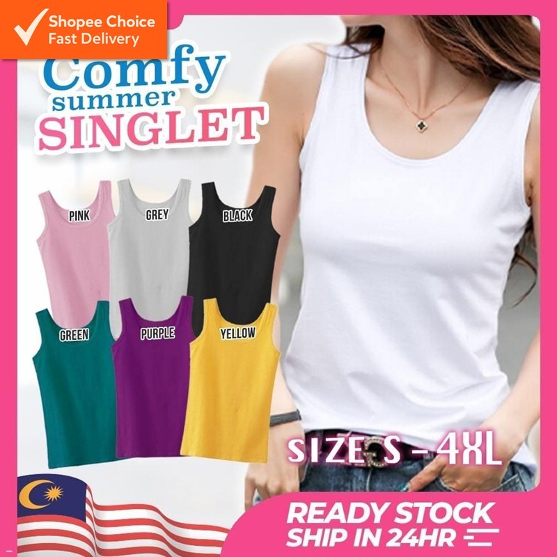 [Local] Desince Women Camisole Tank Top Comfortable Singlet WT102 / Baju Dalam Singlet Wanita