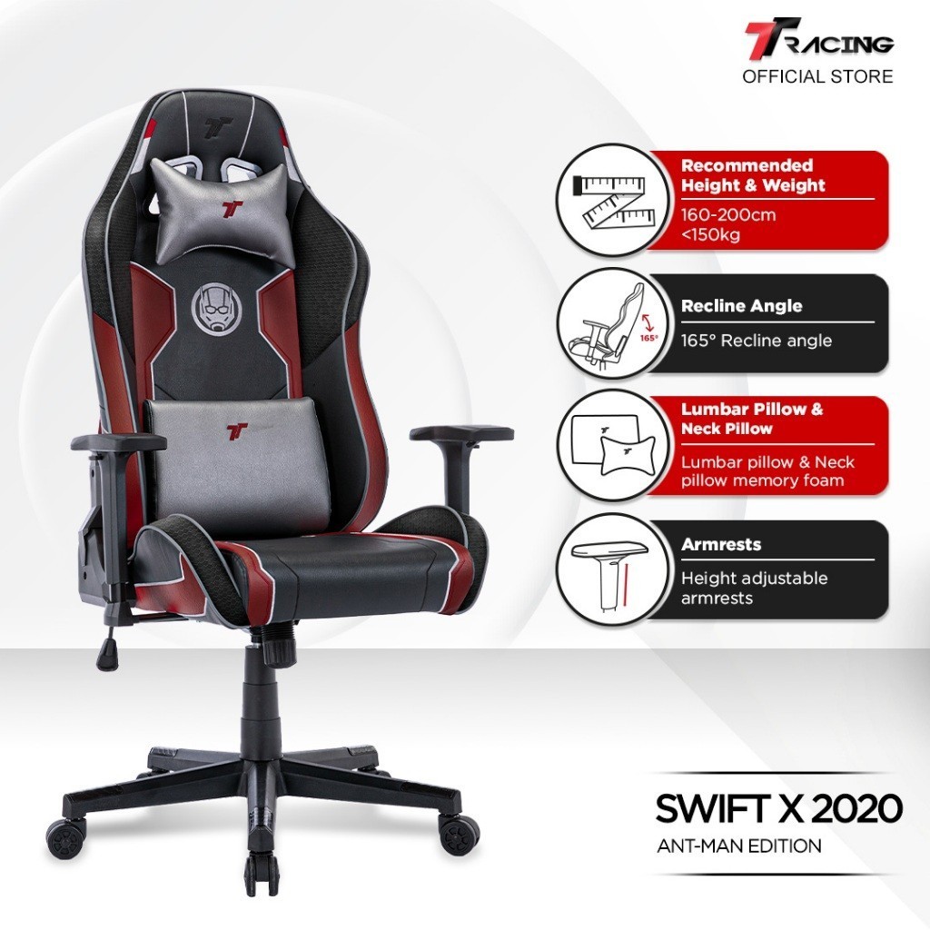 TTRacing Swift X 2020 Ant-Man Edition Gaming Chair Ergonomic Office Chair Kerusi Gaming - 2 Years Official Warranty