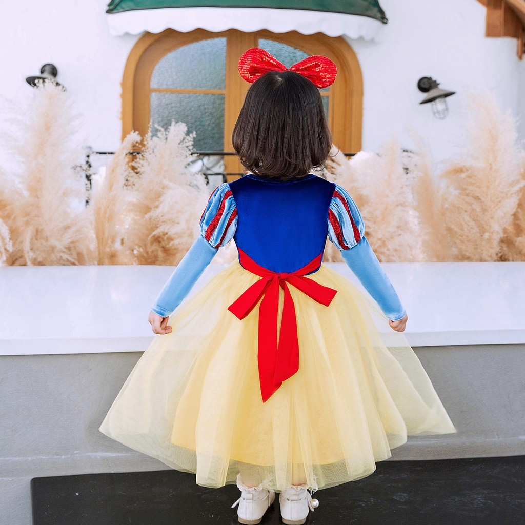 Quality Durable Kids Cosplay Snow White Costume Girls Birthday Party Princess Halloween Christmas Dress Up Premium - Image 3