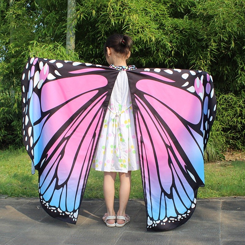 Premium Must Butterfly Wings Child Costumes Fairy Wing Cape Shawl Halloween Cosplay - Image 4