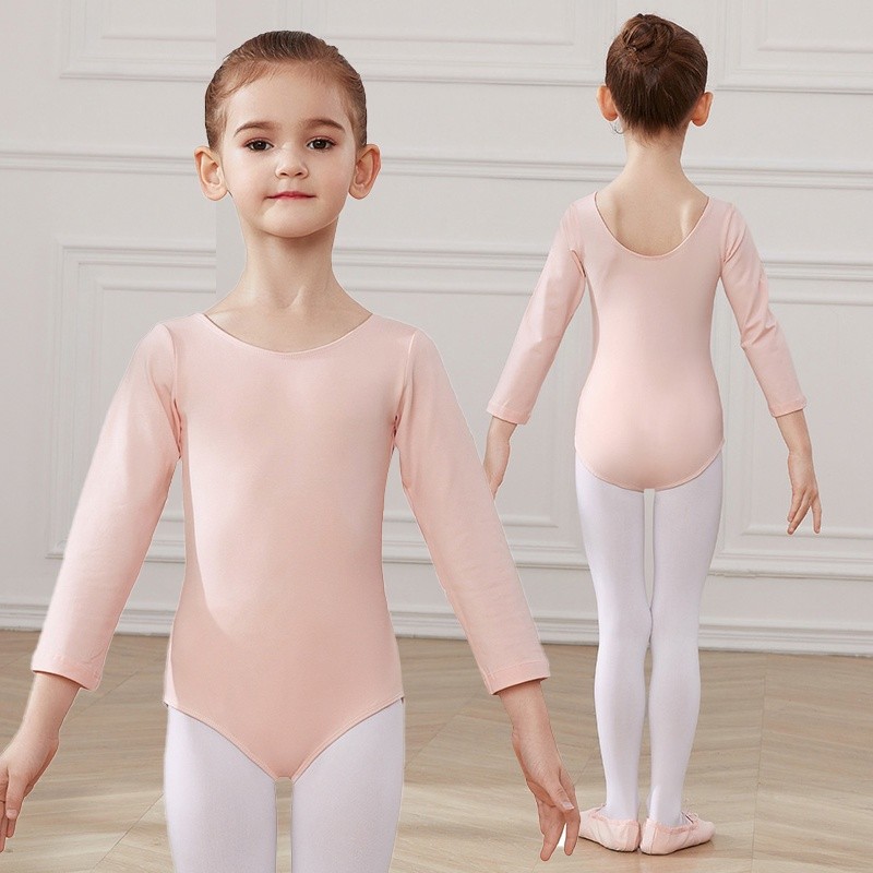Purpose Versatile Kids Dance Costume Girls Long Sleeves Ballet Bodysuits Gymnastics Training Clothes - Image 4