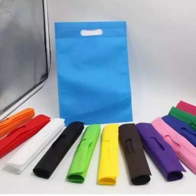 Fashion Chic Attrees 50-Pcs Flat Eco Bag 10 Colors 4 Sizes Non-woven Shopping Handbag D Cut Pouch Plain Storage - Image 2