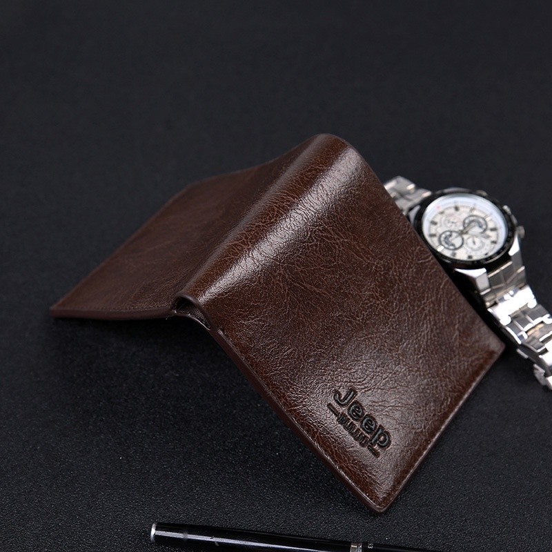 Gift Trendy JEEP Wallet Fot Men Casual Leather Short Wallets Dompet - Image 2