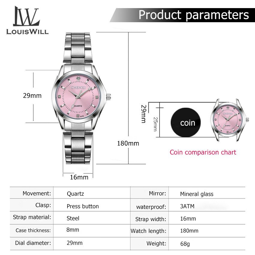 Casual Digital LouisWill Fashion Women Watch Rose Pink - Image 5